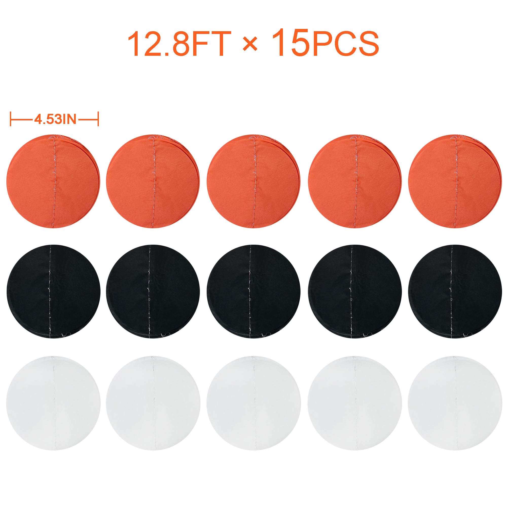 192 Ft Orange Black White Party Decorations Polka Dots Garland Streamer Backdrop For Halloween Fall Autumn Graduation Birthday B